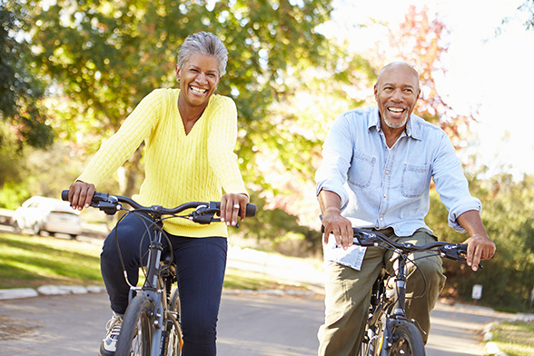 African American Couple on Bike